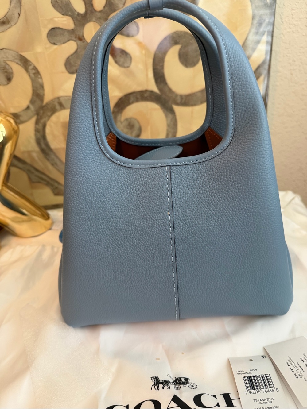 Coach Bluebell Lana 23 Pebbled Leather Satchel & Coach Blue heart Charm lot EUC - Picture 9 of 14